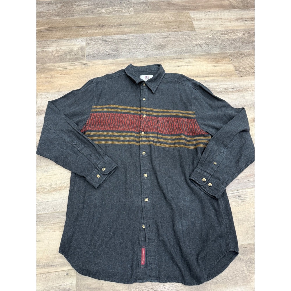 The Territory Ahead Mens XLT Charcoal Gray Southwestern Pattern Flannel Shirt